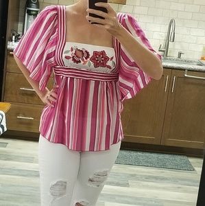 Backless Embroidered Top